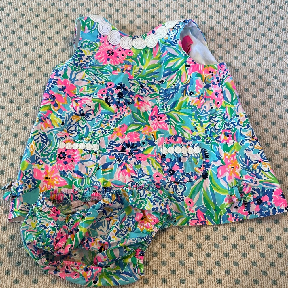 Lilly Pulitzer size 18-24 mos Floral Baby Dress with Bloomers